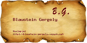 Blaustein Gergely névjegykártya